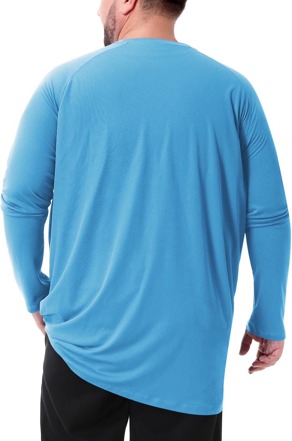 Skiennix Men's Big & Tall Long Sleeve Swim Shirt - UPF 50+ Sun Protection, Quick Dry (2XL-8XL)