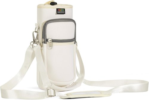 Nuovoware Water Bottle Carrier Bag - Adjustable Neoprene Pouch with Shoulder Strap | Fits 25oz, 40oz, 64oz Bottles