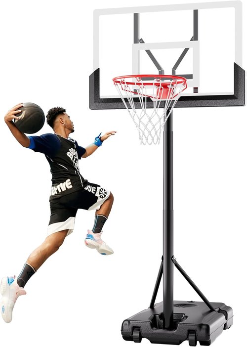 Feelwin Basketball Hoop - Portable Outdoor System with Adjustable Height for Youth & Adults | Sturdy Base