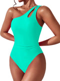 Skiennix Women’s One Shoulder Swimsuit - Tummy Control & Modest Full Coverage | Stylish Cutout Design