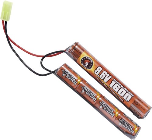 Lancer Tactical Airsoft Battery - 9.6V 1600 mAh Nunchuck for AEG Airsoft Guns