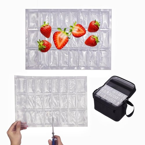 SprotEmblema 2 PCS Flexible Ice Mat for Food Cooling - Leakproof Gel Ice Sheet, Cuttable & Foldable Cooler Pad for Lunch Box, Beach, BBQ, Parties & Travel
