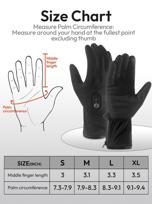 Heated Gloves for Men Women with 7.7V 2400mAh Rechargeable Battery Thin Liner Work Thermal Winter Heating with Touchscreen