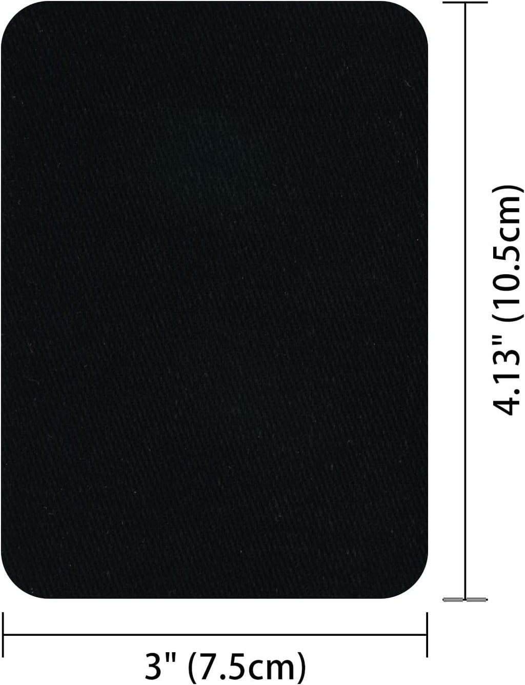 Premium Quality Fabric Repair Patches - Iron-On Clothing Patches with Strong Adhesive | 3" x 4.25" (6PCS, Black)