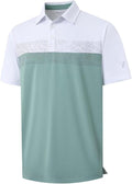 M MAELREG Golf Shirts for Men - Moisture-Wicking Dry Fit Polo with Chest Print | Casual Short Sleeve