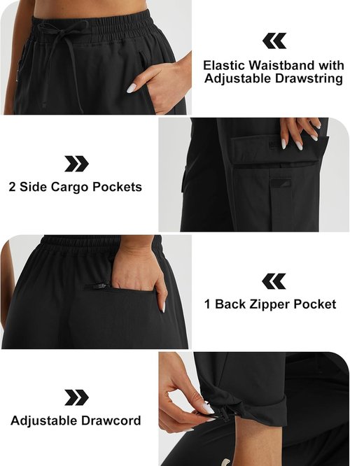 Libin Women's Hiking Pants - Lightweight Quick-Dry Cargo for Casual Work & Travel | Petite/Regular/Tall