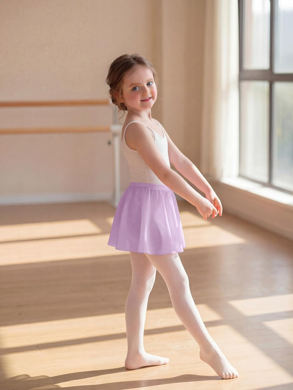 Stelle Girls Ballet Skirt - Chiffon Dance Skirt with Mesh Bowknot | Elastic Waist, Comfortable Fit
