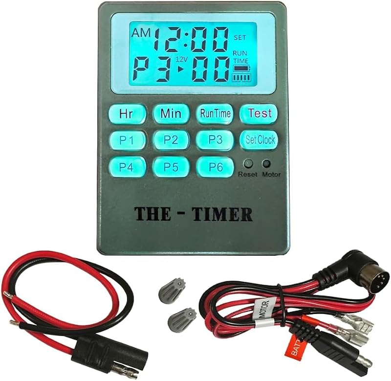Wildlife Feeder Timer Controller for Deer, Turkey & Game Feeders - Digital 6V/12V Backlit LCD