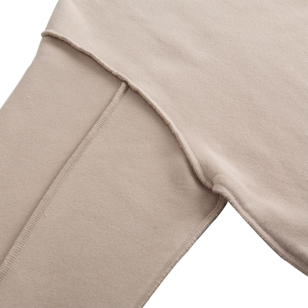 Amazhiyu Women Cropped Sweatshirt Long Sleeves Pullover Fleece Crop Tops Apricot, Large