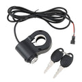 SG Store 24V-72V E-Bike 2-Pin Ignition Switch with 2 Keys SM Connector for Handlebar Twist Throttle