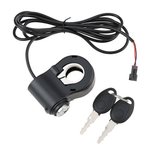 SG Store 24V-72V E-Bike 2-Pin Ignition Switch with 2 Keys SM Connector for Handlebar Twist Throttle