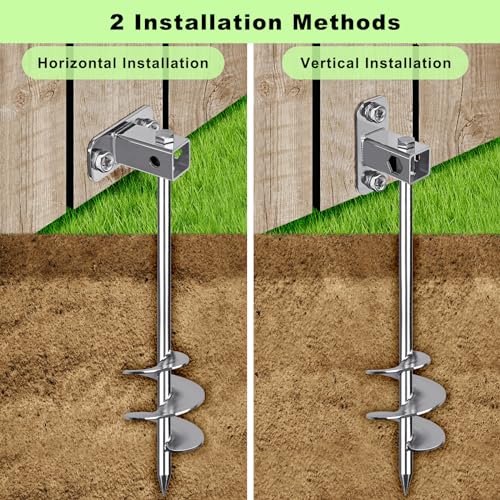 Silver Ground Anchors 24 Inch 6 Pack - Heavy Duty Earth Stakes for Shed & Swing Set