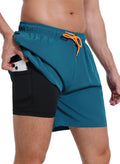 Skiennix Men's Swim Trunks - Quick Dry Beach Shorts with Compression Liner & Zipper Pockets
