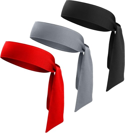 Head Ties Adjustable Sports Sweatband - 3 Pack Ninja Headbands for Men & Women | Wicking Workout Gear