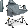 Timber Ridge Hammock Chair - Heavy Duty Folding Design with Adjustable Backrest | Supports 300lbs, Grey