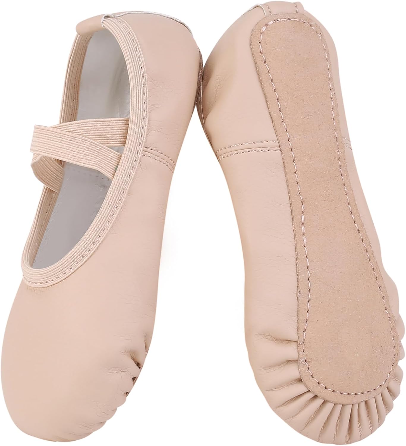 Skiennix Ballet Shoes - Soft No-Tie PU Leather Dance Slippers for Girls & Boys | Toddler to Women Sizes