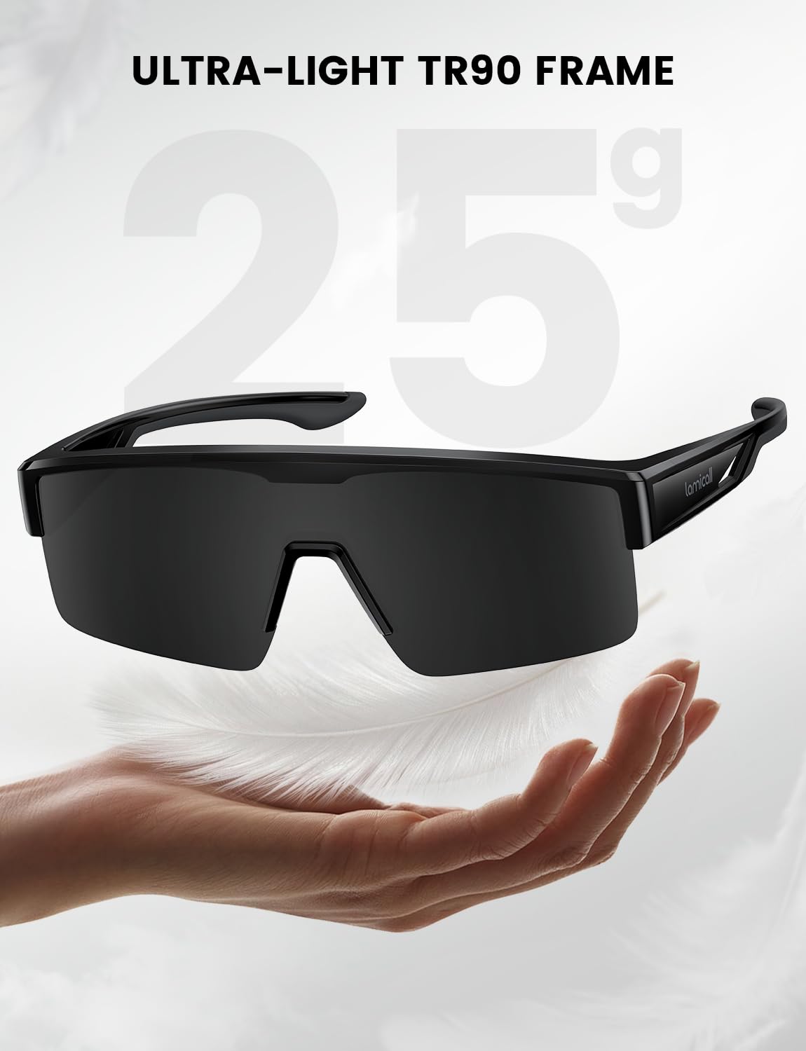 Lamicall Polarized Fit Over Glasses Sunglasses - UV400 Protection for Men Women, Oversized Sun Glasses for Driving Cycling Golf Fishing
