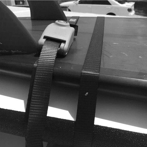 DORSAL Surf Locking Straps - Theft-Resistant Reinforced Roof Rack Tie Downs | 10' Black Steel/Nylon