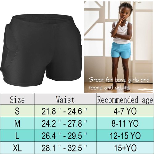 YEBCKZL 3D Hip Protective Pads Ski Pants-Thickened EVA Skateboard Crash Pad for Skating ,Padded Shorts Protective Gear for Hips Tailbone
