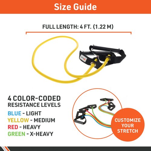 Body Sport Studio Series Resistance Tubes, Medium Resistance, Yellow,ZZR146BMD