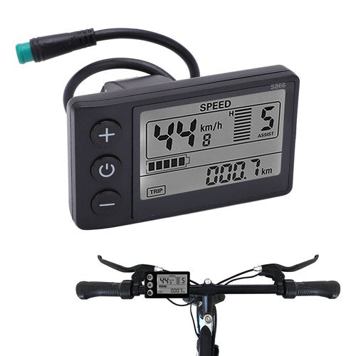 Bicycle Speedometer, IP65 Backlight LCD Bike Speed Display Meter Bicycle Computer for 22.2mm/0.9in Handlebars