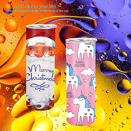 YOUKE OLA 24 Pack 20oz Sublimation Tumblers Straight Skinny Insulated Blank Cups with Gift Boxes & Accessories