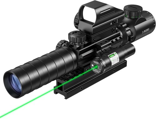 MidTen 3-9x32 Scope Combo - Dual Illuminated Optics with Holographic Red/Green Dot Sight & Laser Rangefinder