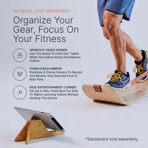 GIBBON SlackBoard Accessories - 60” Standing Pole for Balance Training | 52 Exercise Cards Deck