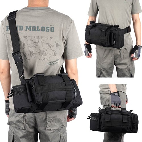 BraveHawk OUTDOORS Bike Handlebar Bag, 900D Nylon Oxford Multi-Purpose Tactical Waist Bag Heavy-Duty Water Resistant MOLLE Outdoor Bicycle Pack for Cycling Hiking (Large)