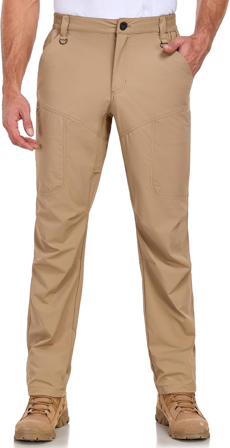 Skiennix Men's Lightweight Cargo Hiking Pants - Quick Dry, Water Resistant, 6 Pockets | Ideal for Outdoor Travel