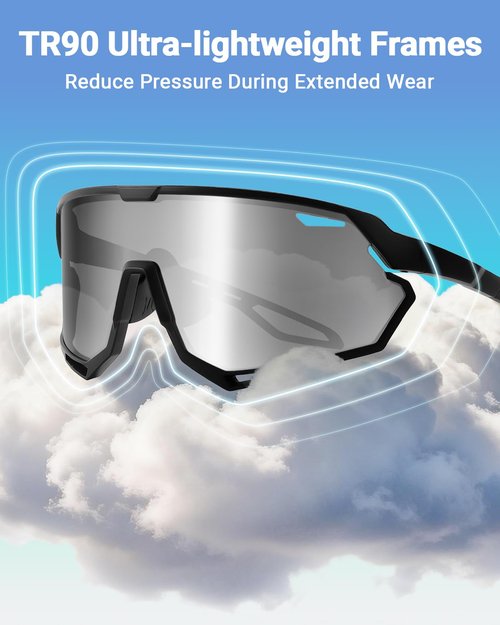Meeloog 26g Polarized Sports Sunglasses for Men Women with 3 Lens - UV400 Protection Sun Glasses for Running Cycling Baseball Fishing