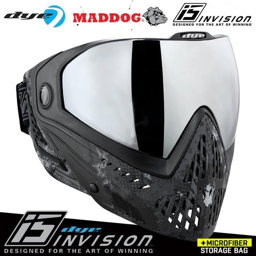 Maddog Dye i5 Thermal Anti-Fog Paintball Mask - Safety Certified Goggle System with Microfiber Bag