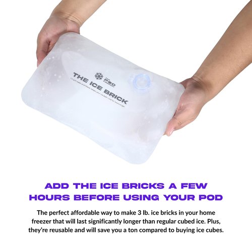 3-Pack Ice Brick, Reusable 3 lb Ice Blocks for Cold Plunge, Long-Lasting Cooling for Colder Water Longer, Durable Refillable Ice Bricks, Fill to 90% Max, The Pod Company