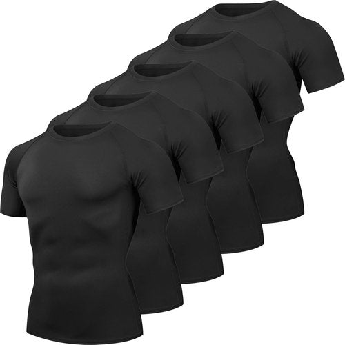 HovSiyla Men's Compression Shirt - Cool Dry Short Sleeve Athletic Baselayer | Perfect for Workouts