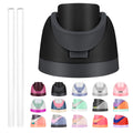 Replacement Lid for Owala Freesip, Compatible with Owala Cup 16oz 24oz 32oz 40oz, One Button Water Bottle Top Lid Replacement Accessory and Straws, Leakproof, BPA-Free (A black)
