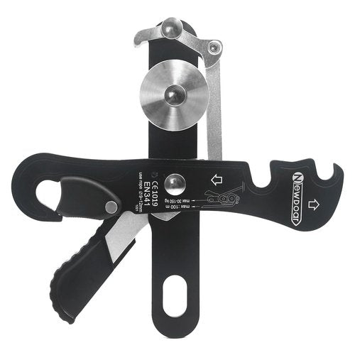 NewDoar Climbing Stop Descender Rappelling Belay for Ropes 10-12mm The Novices for Rescue & Arborist CE Certification(Black)