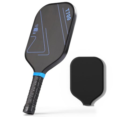 TITECK Pickleball Paddles: Carbon Fiber Pickleball Paddle with T700 Textured 16mm Power Polymer Core Lightweight Pickleball Racket for Strong Spin Training Indoor/Outdoor (Black)