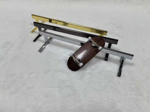 LEEFAI Pro Fingerboard Rail, Metal mini Finger Skateboard Rail for Your ramps and Park, 8.1 x 2.7 x 1.5 inches -The Best Obstacles for fingerboarding,Color (Chrome)