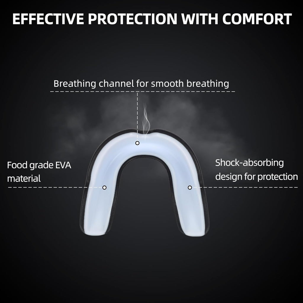 Skiennix 6 Pack Sports Mouthguard - Kids & Youth Protective Gear with Case for Boxing, MMA, Hockey, Soccer, Basketball | Size L