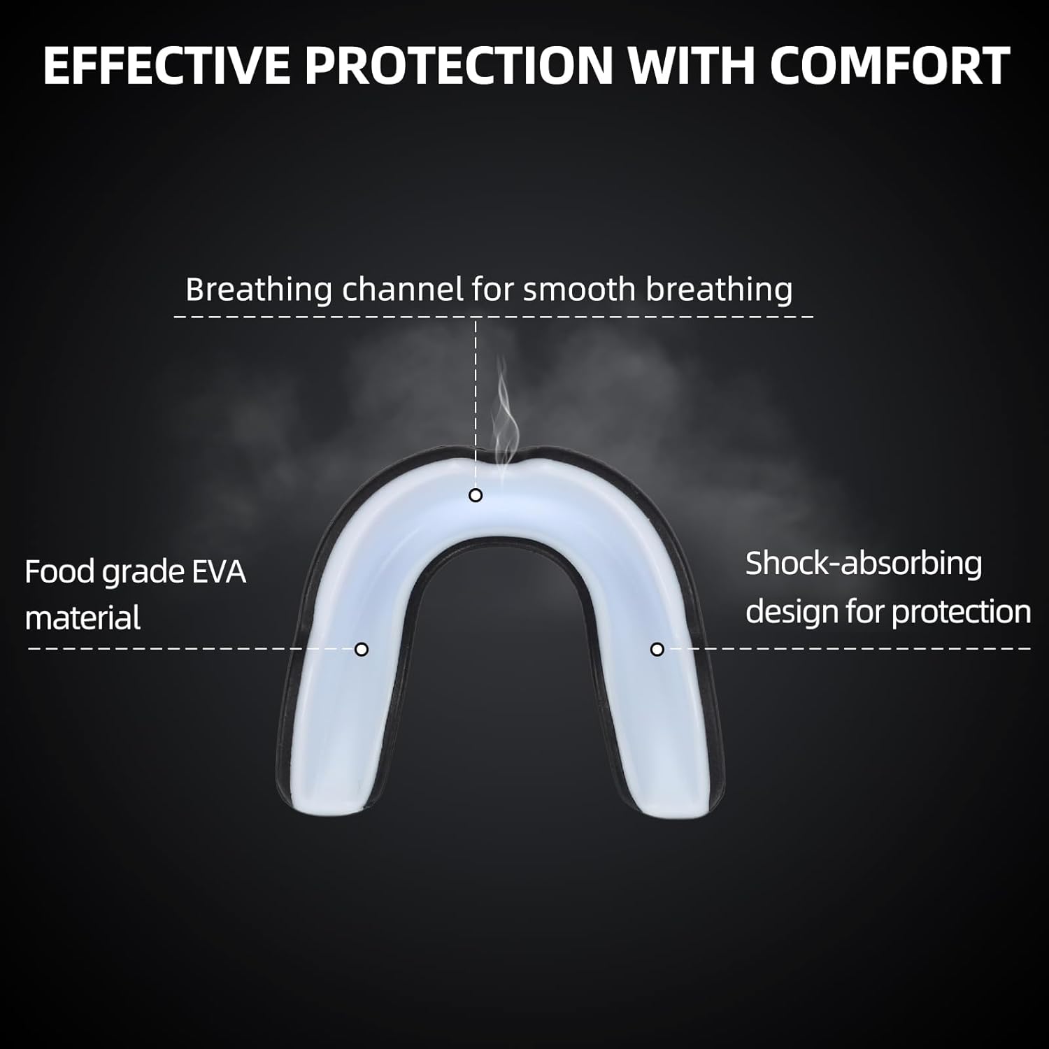 Skiennix 6 Pack Sports Mouthguard - Kids & Youth Protective Gear with Case for Boxing, MMA, Hockey, Soccer, Basketball | Size L