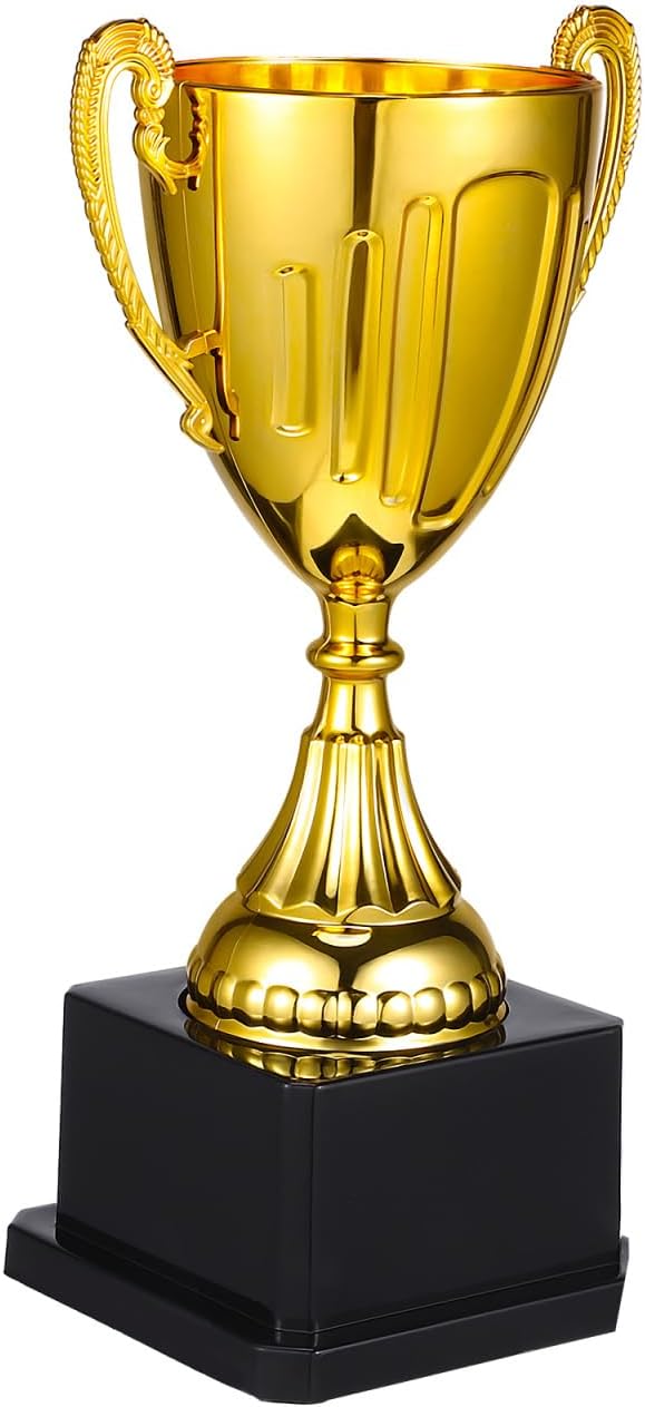 Yardwe Mini Gold Trophy Cup - 7.5 Inch Award with Black Square Base for First Place Recognition