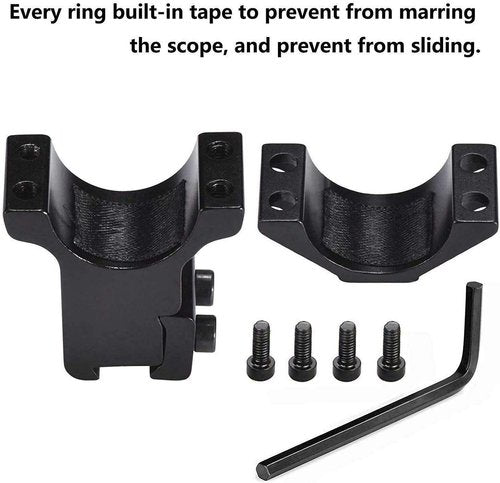 Gotical – 30mm Dovetail Scope Ring Mount High Profile Rings for 11mm Dovetail Rails and Durable Material (Pair of 2)