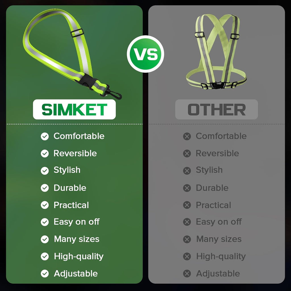 Skiennix Reflective Sash - High Visibility Night Walking Safety Gear with 2 Reflective Armbands for All Ages