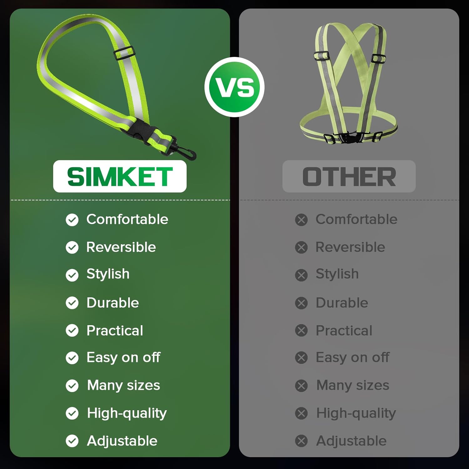 Skiennix Reflective Sash - High Visibility Night Walking Safety Gear with 2 Reflective Armbands for All Ages