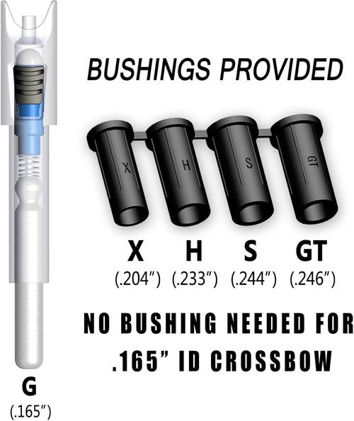CosiComu Lighted Nocks for Mini Crossbow Bolts - 6PCS with Half-Moon Design & Multiple Diameters