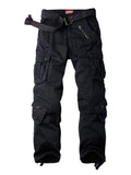 Women's Cargo Army Pants with 8 Pockets, Cotton Casual Work Pants - Black+24