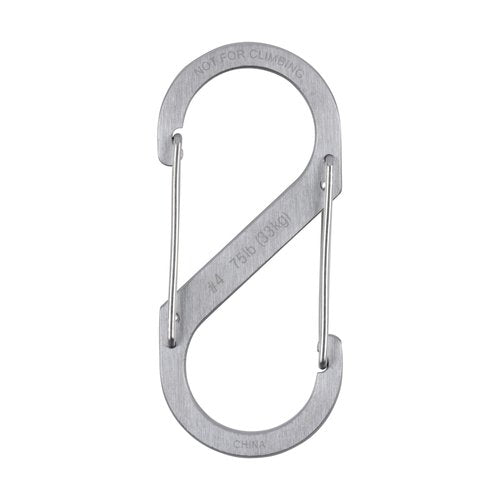 Nite Ize S-Biner Stainless Steel Dual Carabiner - Multi Purpose Dual Carabiner Clip - Great for Camping Supplies & Hiking Essentials - Secure Key Holder - Size 4 (5 Pack)