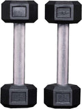 Rep Fitness Rubber Hex Dumbbells - Low Odor, Fully Knurled Handle | Singles (55LB+) & Pairs (5LB-50LB)
