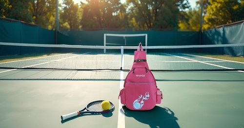 Klau Nylon Tennis Badminton Racquet Backpack Tennis Racket Case Outdoor Sports Bag Rose Red for Tennis Beginners