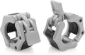 Body-Solid Olympic Barbell Weight Clamps - Quick Release Locking Clips for 2" Bars | Ideal for Weightlifting & Deadlifts (Gray)